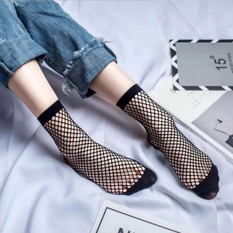 Lace Ankle Fishnet Mesh Net Socks