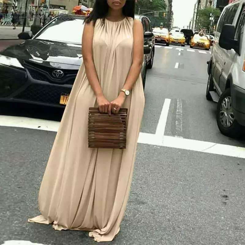 Sleeveless Maxi Dress - BLACK / 32