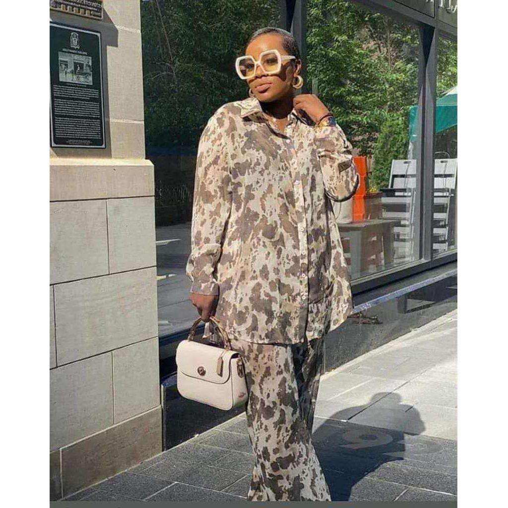 Print Sheryl Twin Set - DEEP GREEN / S