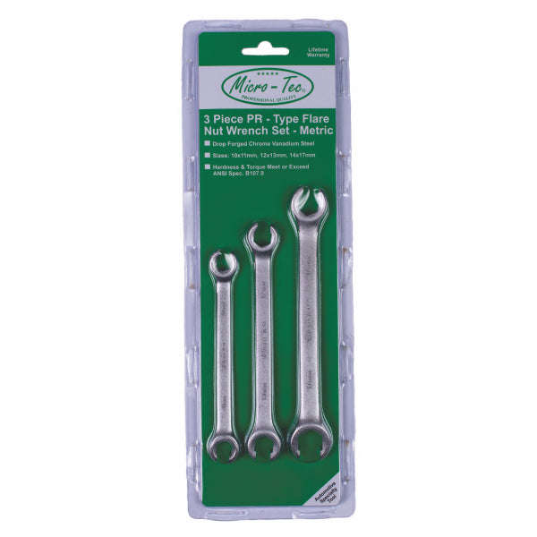 WRENCH FLARE NUT 10-17MM 3PC - Micro Tec