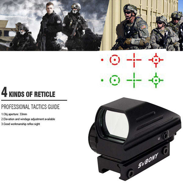 20mm Ratil Red Dot Scope Rifle Scope Optics Tactical Red Green 4 Reticle Dot Reflex Optics Sight ...