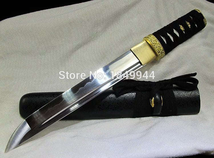 Manual forging JAPANESE  Technique HANDMADE CLAY TEMPERED T10  TANTO SWORD  Solid wood paint SHEA...