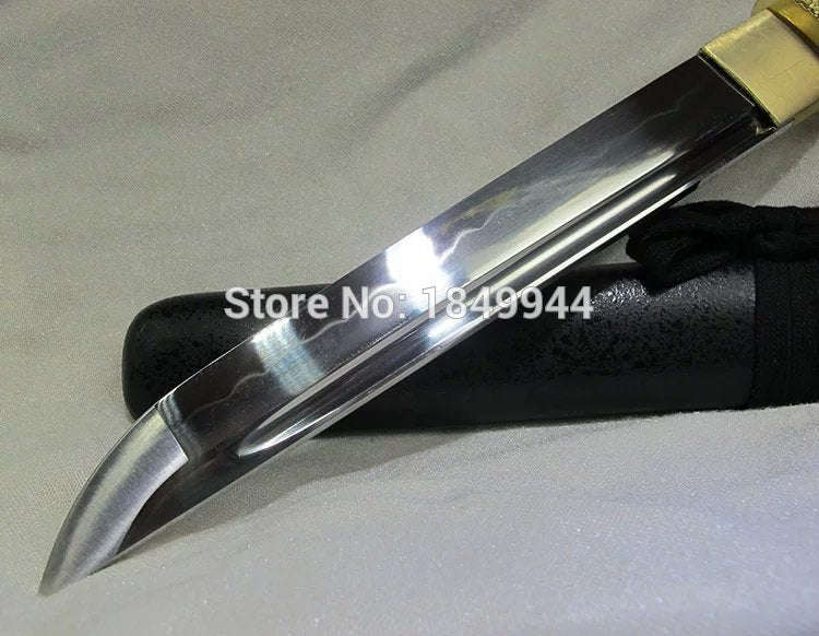 Manual forging JAPANESE  Technique HANDMADE CLAY TEMPERED T10  TANTO SWORD  Solid wood paint SHEA...