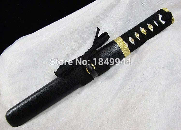 Manual forging JAPANESE  Technique HANDMADE CLAY TEMPERED T10  TANTO SWORD  Solid wood paint SHEA...