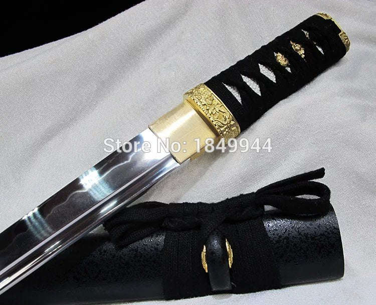 Manual forging JAPANESE  Technique HANDMADE CLAY TEMPERED T10  TANTO SWORD  Solid wood paint SHEA...