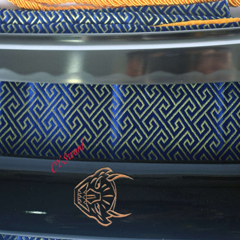 Hand Forged Japanese Black Kill Bill Katana Sword Black Iron Tsuba Sharpened Blade