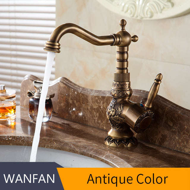 Basin Faucets Antique Brass Bathroom Faucet Basin - Antique Color / China