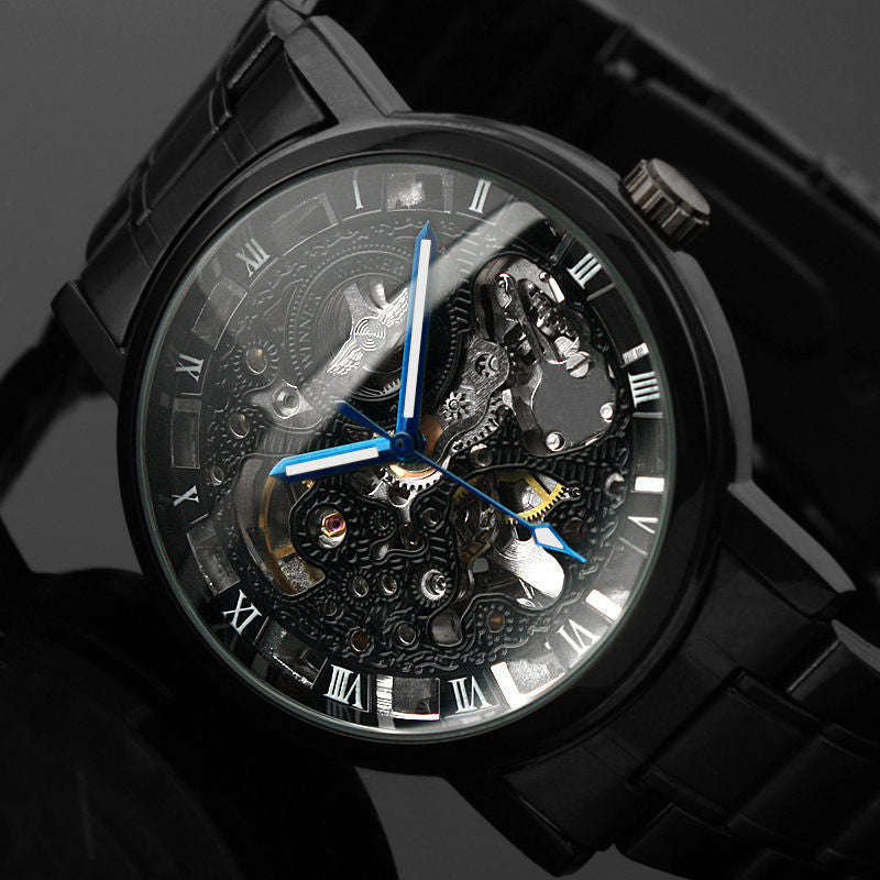 Men's Skeleton WristWatch Stainless steel Antique Steampunk Casual Automatic Skeleton