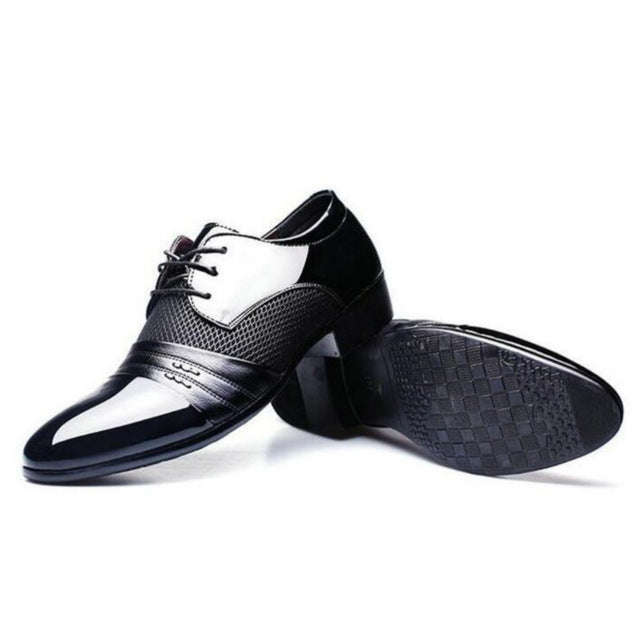 CPI 2018 New men's dress leather shoes Fashion Men Wedding Dress Shoes Comfortable B... - Black / 13