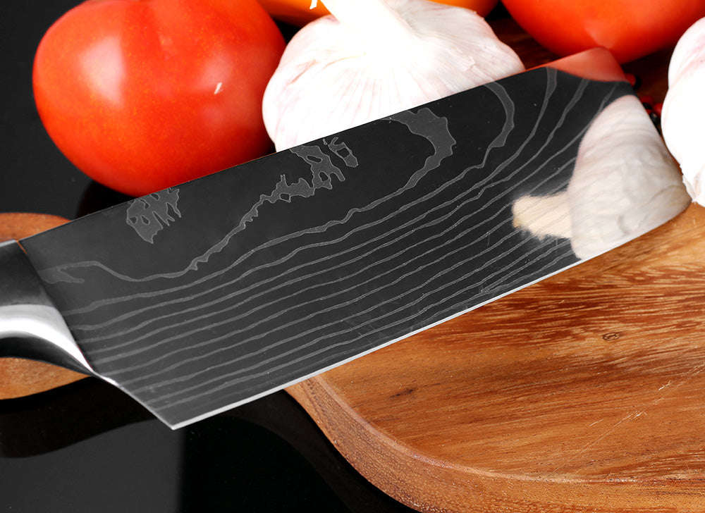 New Style 7''Japan Santoku Chef knife Stainless Steel Imitate Damascus Pattern Kitchen Knife Util...