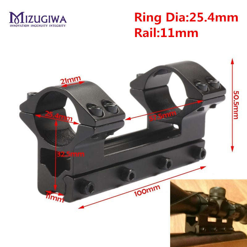 Tactical 25.4 mm One Piece Double Scope Rings Higher Mount Dovetail Ring 11mm Weaver Rail