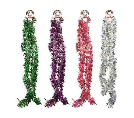 Christmas Tinsel, 11cm X 2m Assorted