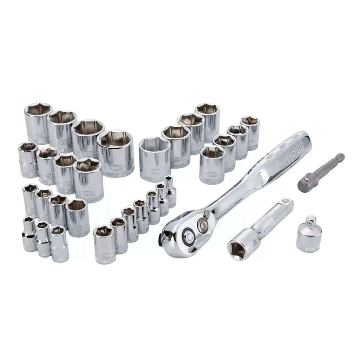 DeWalt 34-Piece Mechanics SAE & Metric Socket Set