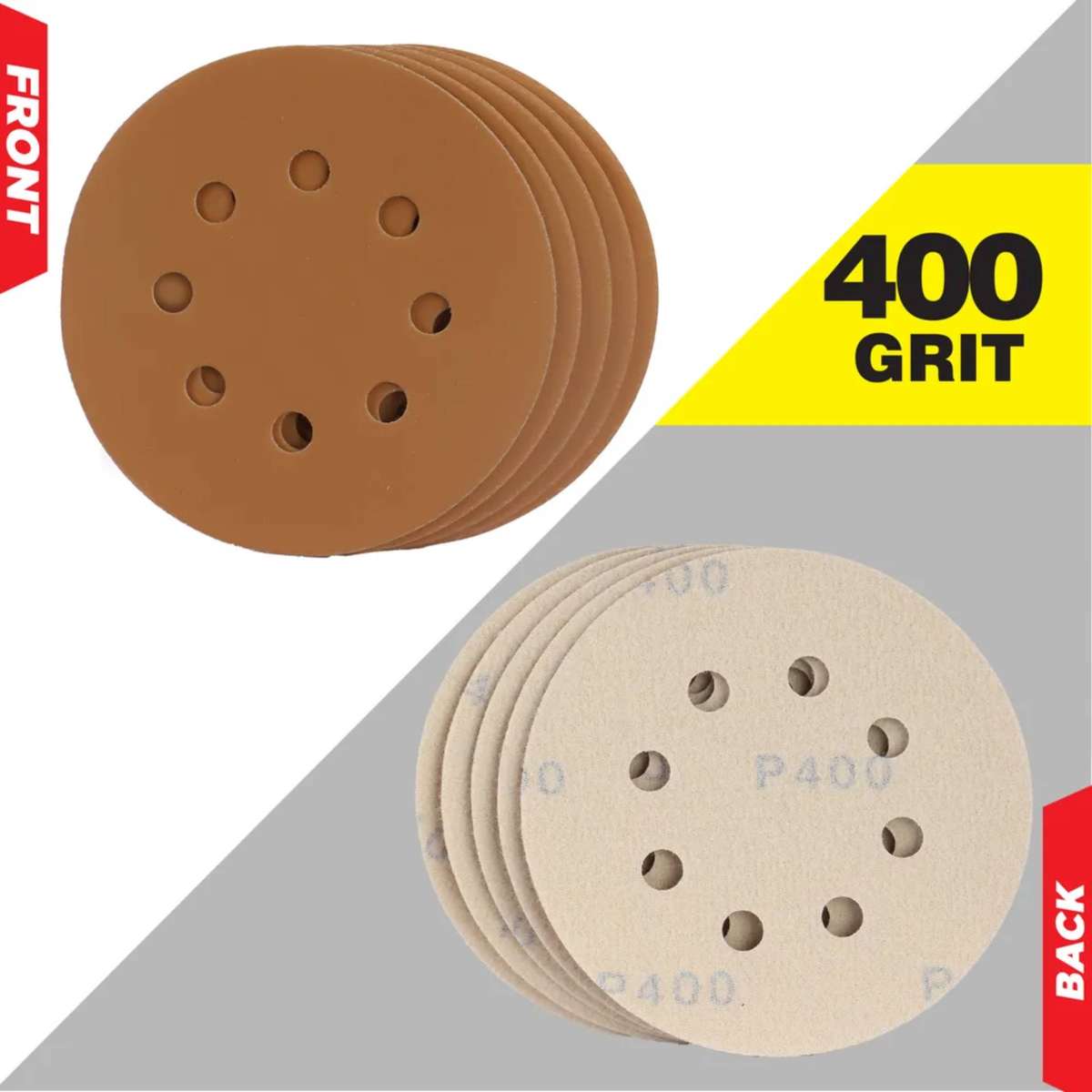 DEKTON 5PC Hook & Loop Random Orbital Sander Discs Pro - 400 Grit