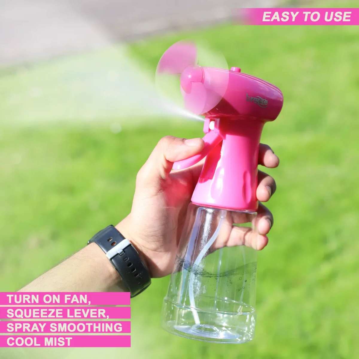 Breeze Water Mist Spray Fan with Batteries