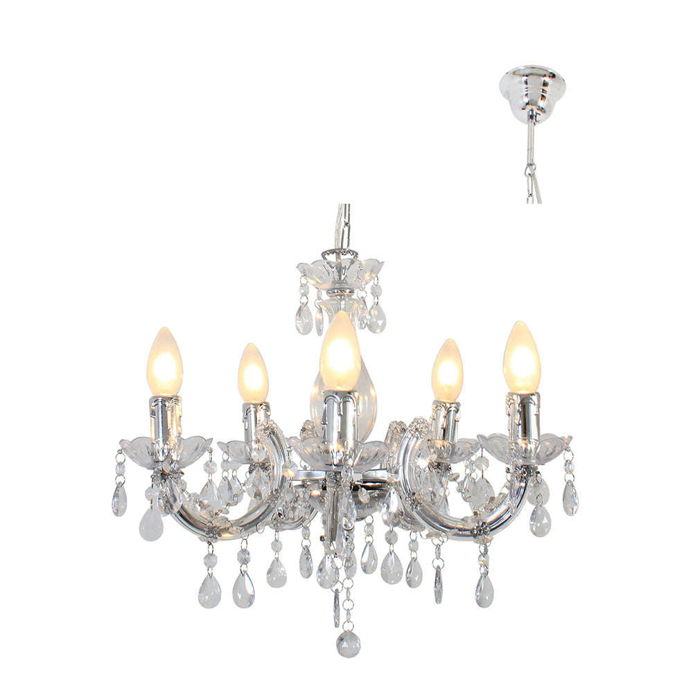 Eurolux - Odile Chandelier 5LT Acrylic Clear