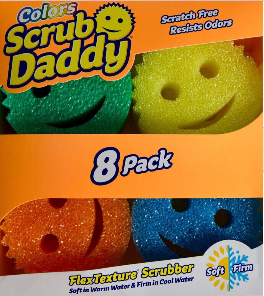 Scrub Daddy Colors Flex Texture Scrubber Sponges, 8 Pack