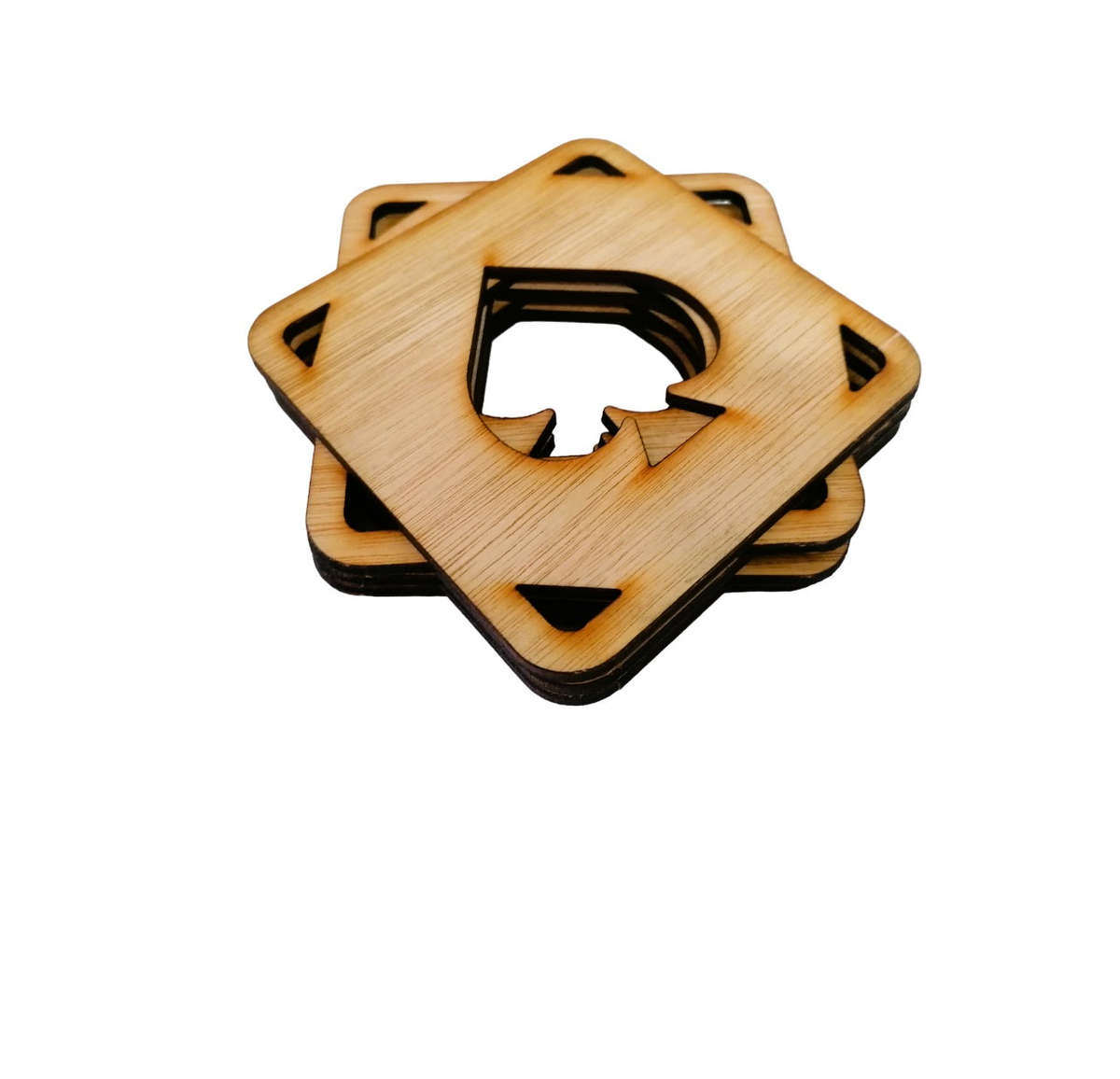 Wooden Single Card Cup Coaster