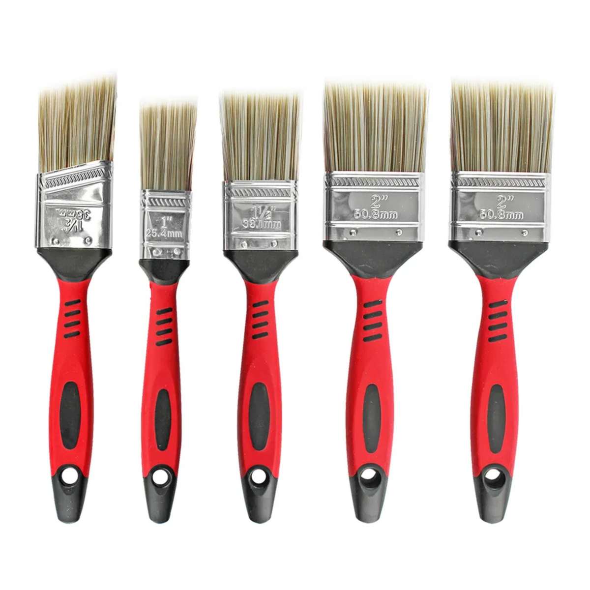 5pc Pro Paint Brush Set  Pure Bristle, Sure Grip Handles