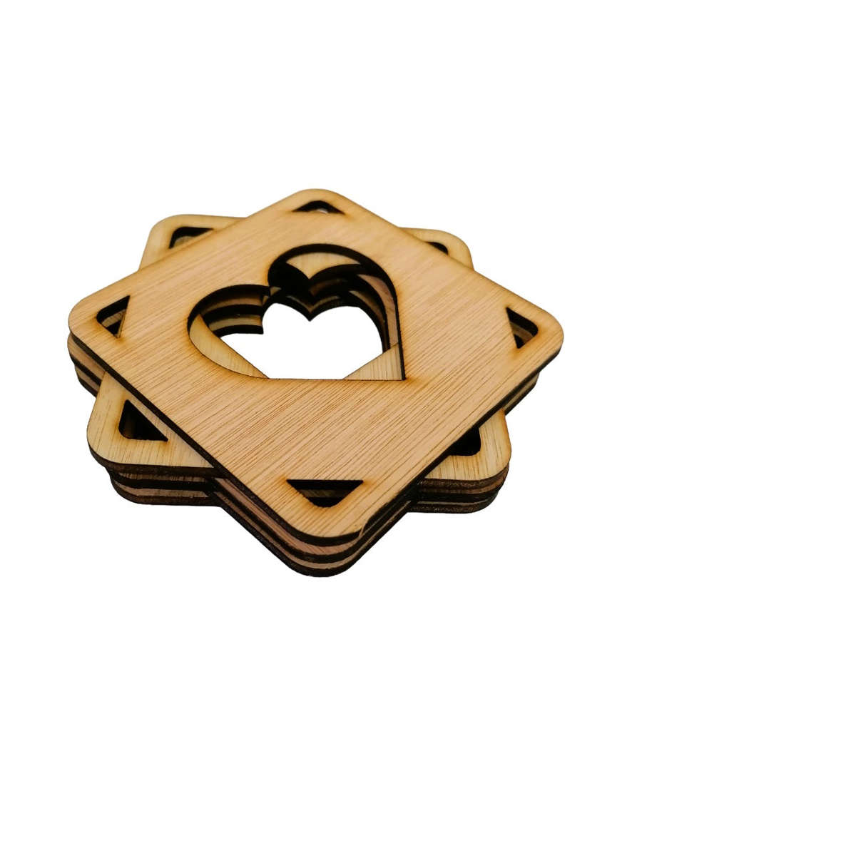 Wooden Single Card Cup Coaster