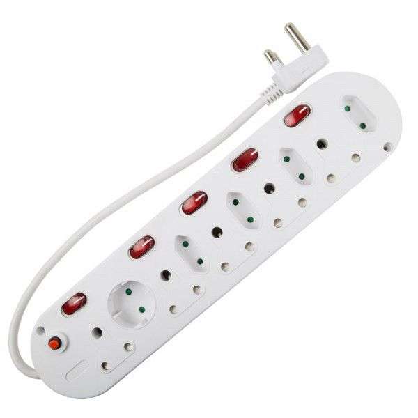 Eurolux 10-Way Multi Plug with Overload Protection EM6 | 5x16A, 4x5A, 1x Schuko