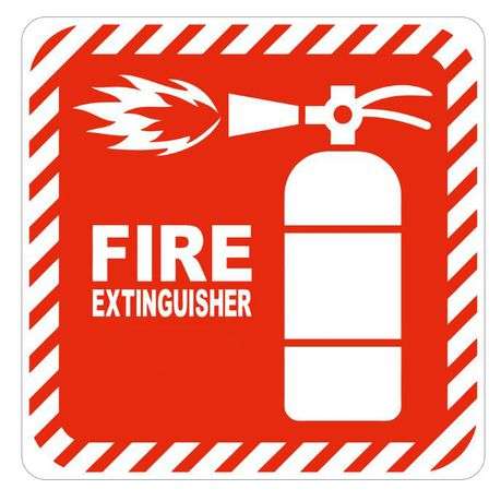 Parrot Products: Red Fire Extinguisher Symbolic Sign on White ACP 15cm*15cm SN4101