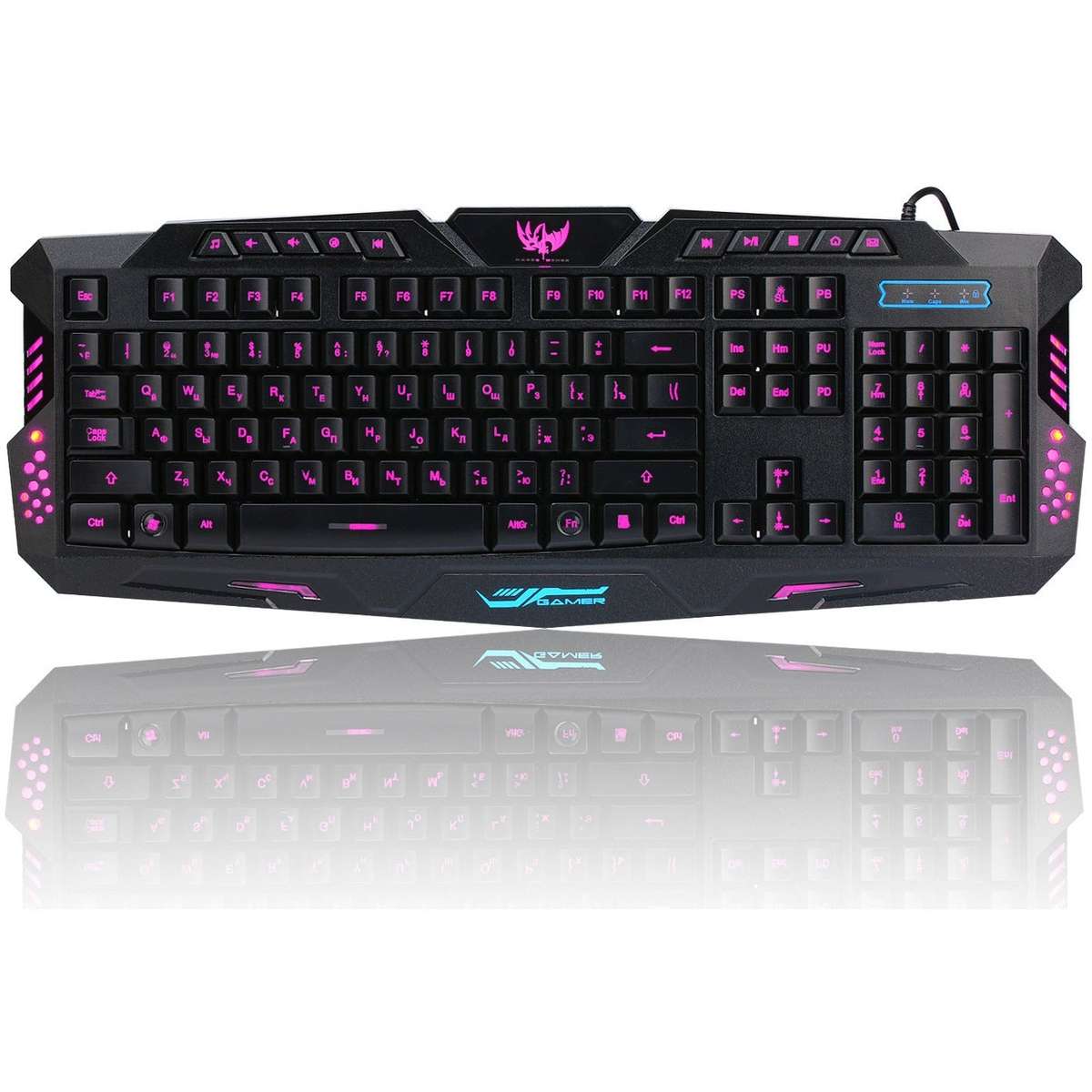 HXSJ A877 Tricolor Backlit Wired Keyboard