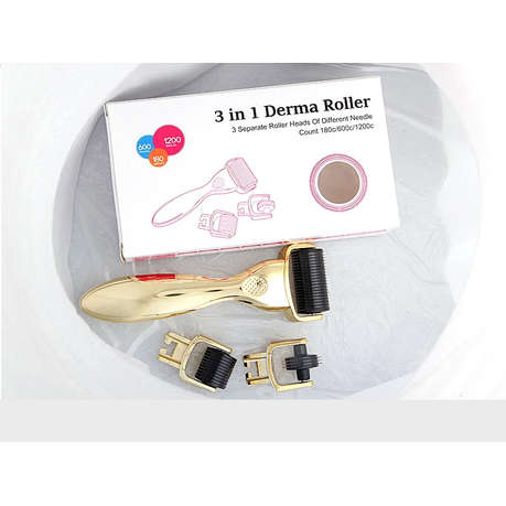 Titanium 3 in 1 Derma Roller Set - Gold