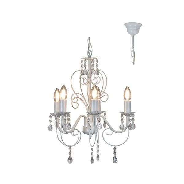 Eurolux CH265W Cleo 5-Arm Chandelier | White | Steel | E14 | Indoor Ceiling Light