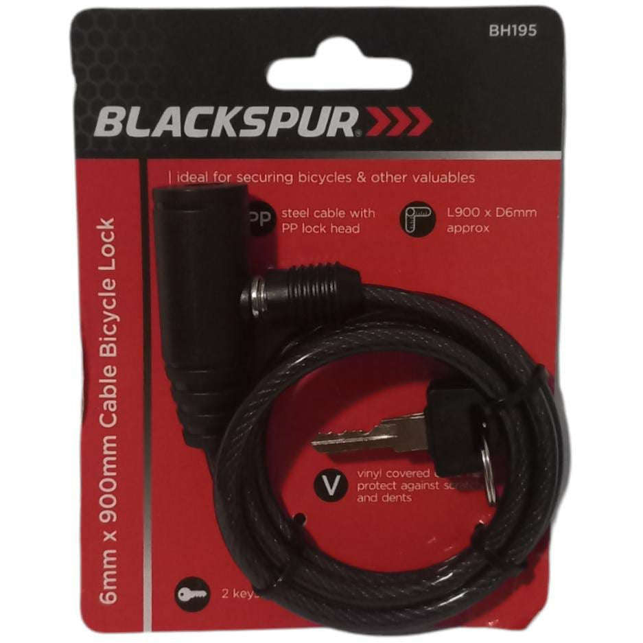 Blackspur 6mm x 900mm Cable Bicycle Lock BH195