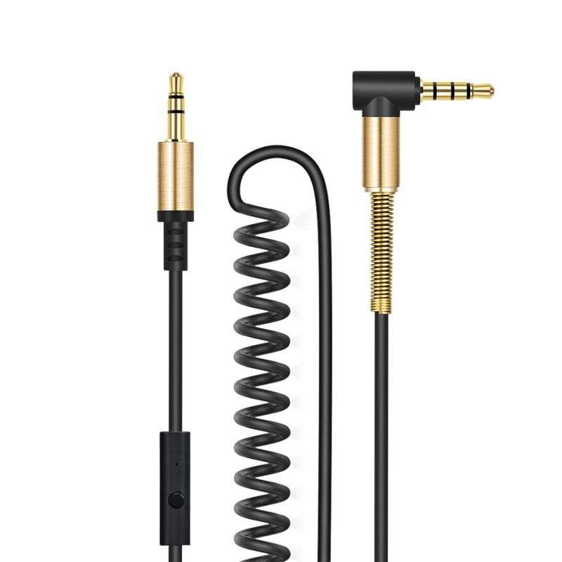 Hoco UPA02 2M Aux Spring Cable Black