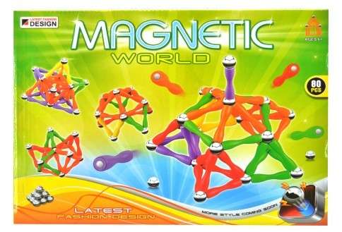 MAGNETIC STICKS & BALLS - 80 PCS