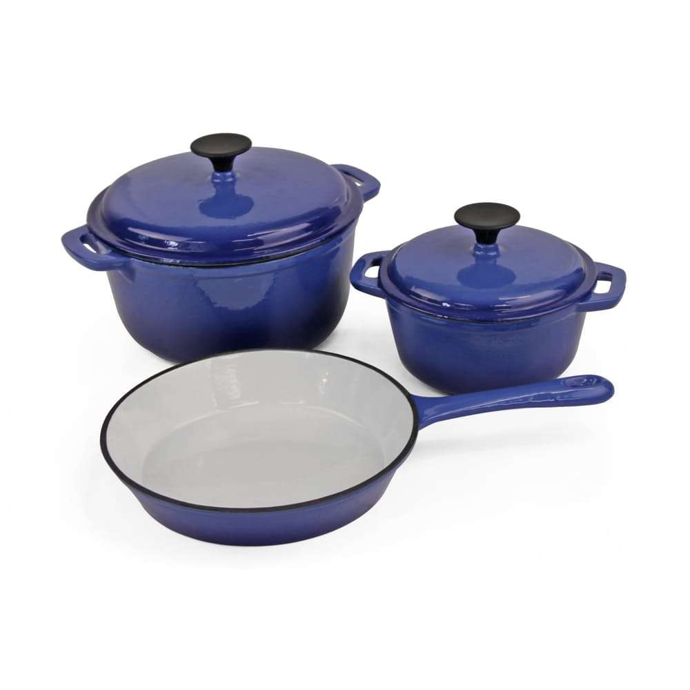Warehouse Clearance Sale- Fine Living - Lifestyle Cast Iron Set - 5pc - Blue