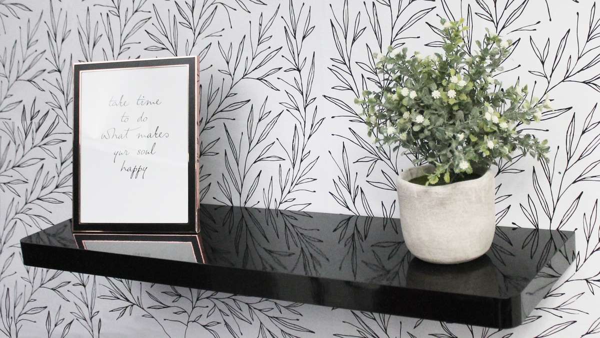 Juno Shelves - Floating Medium - High Gloss Black