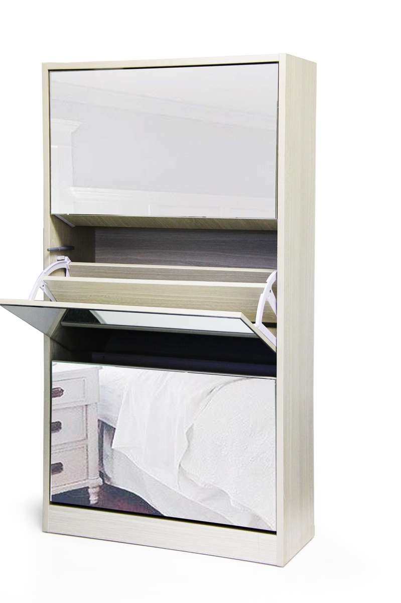 Suite Lifestyle - Mirror Shoe Cabinet - 3 Tier-COLLECTION ONLY