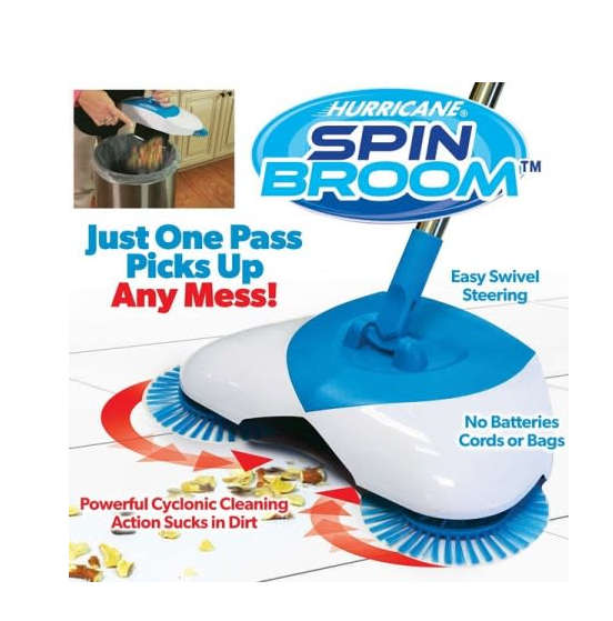 Hurricane Spin Rotating Brush Broom