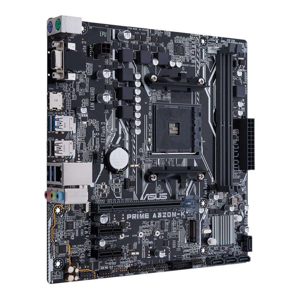PRIME A320M-K AMD AM4; 2x DDR4; 1 x PCIe 3.0/2.0 x16 PCIe x1 Slot *2; 1xM.2; 6x SATA; 1 x DVI + 1...