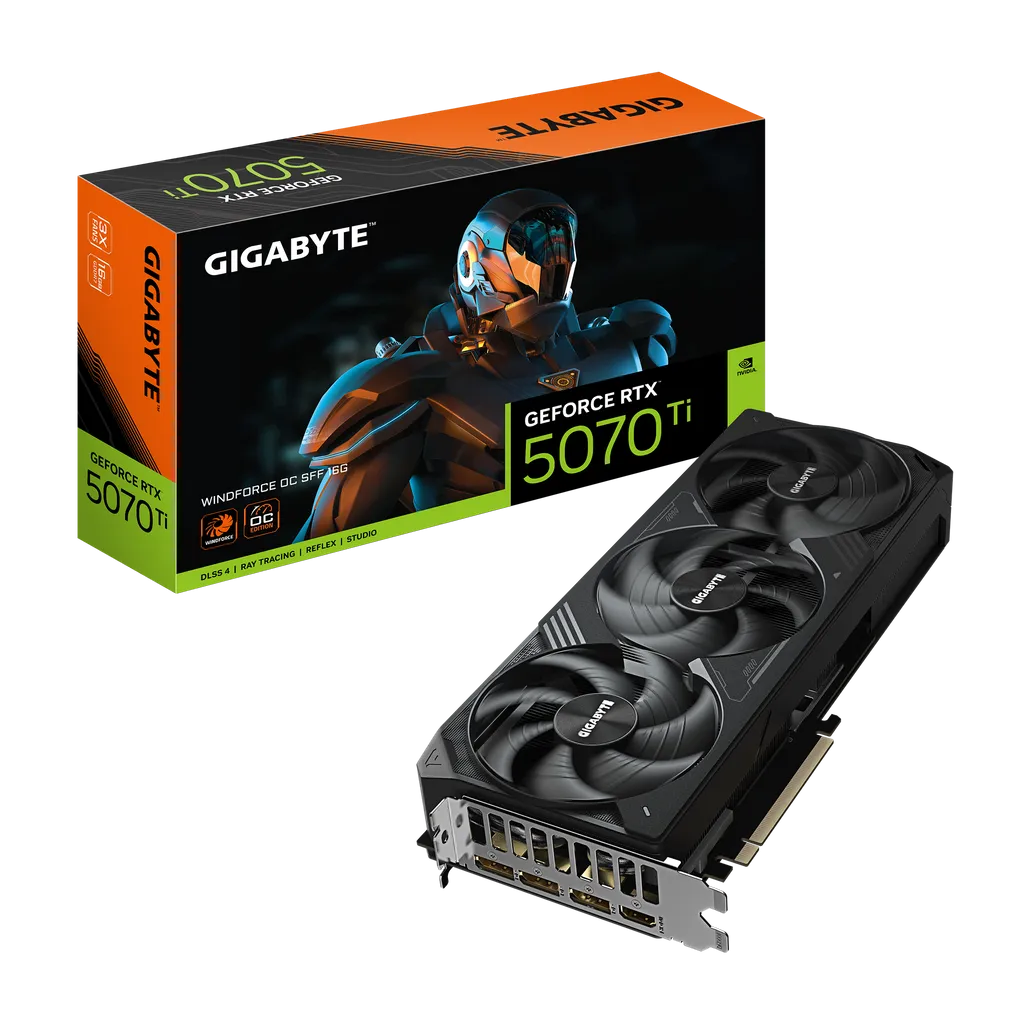 GIGABYTE nVidia GeForce RTX 5070Ti WINDFORCE OC SFF - 16GB GDDR7 HDMIx1/DPx3