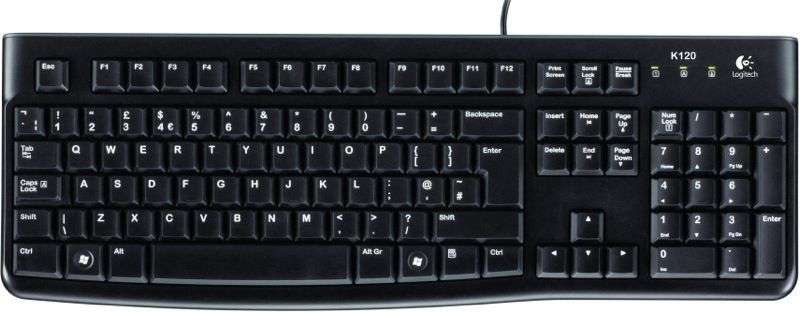 Logitech K120 Wired Keyboard, USB Plug-and-Play, Full-Size, Spill Resistant