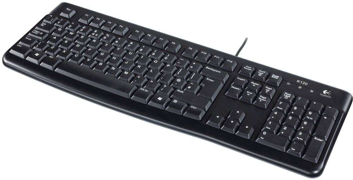 Logitech K120 Wired Keyboard, USB Plug-and-Play, Full-Size, Spill Resistant