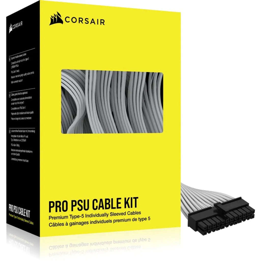 Premium Individually Sleeved DC Cable Pro Kit; Type 5 (Shift and SL PSU); WHITE