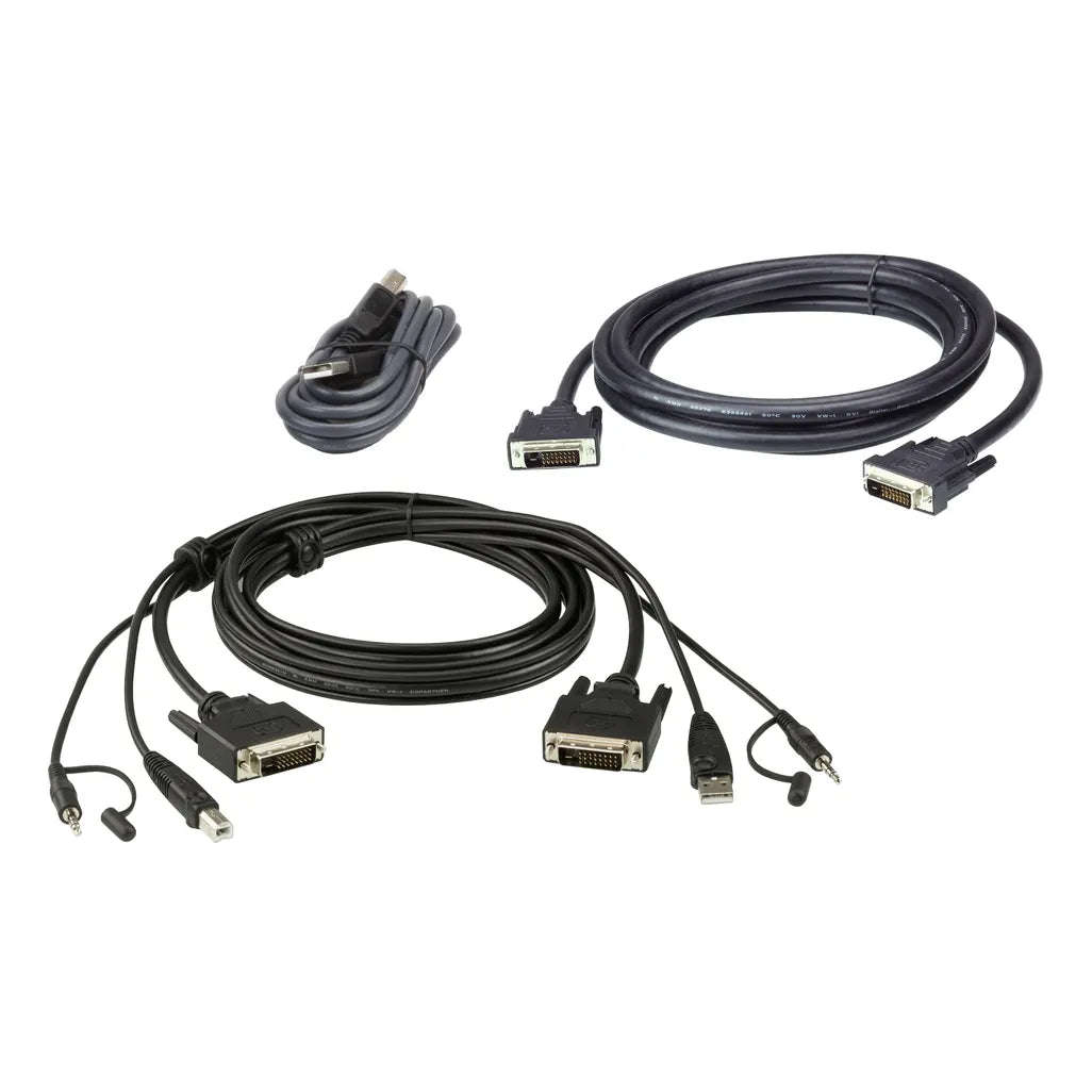ATEN 1.8M USB DVI-D Dual Link Dual Display Secure KVM Cable Kit
