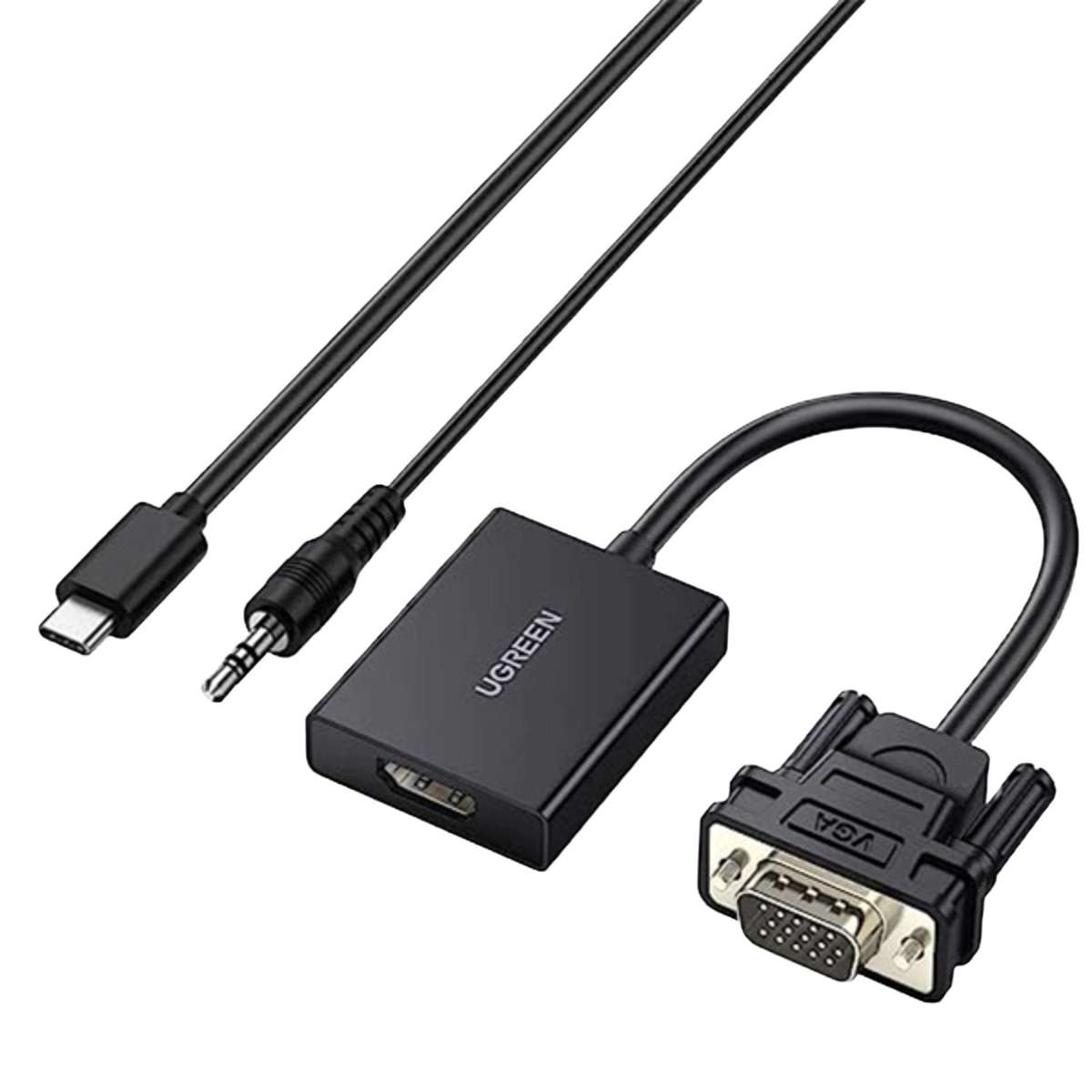 UGreen VGA to HDMI Converter | Male to Female | 1080P Full HD  Black