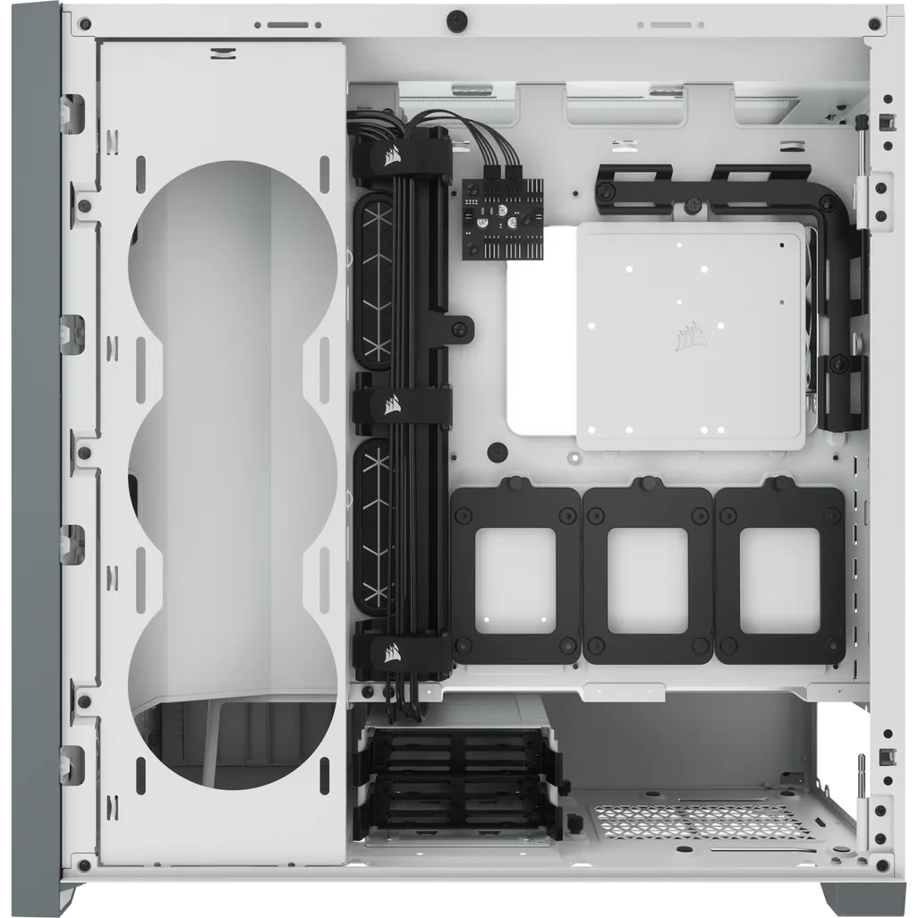 5000D Airflow Tempered Glass Mid-Tower; White - 4x3.5''; 2x2.5''; Up to 360mm Liquid Coolers - AT...