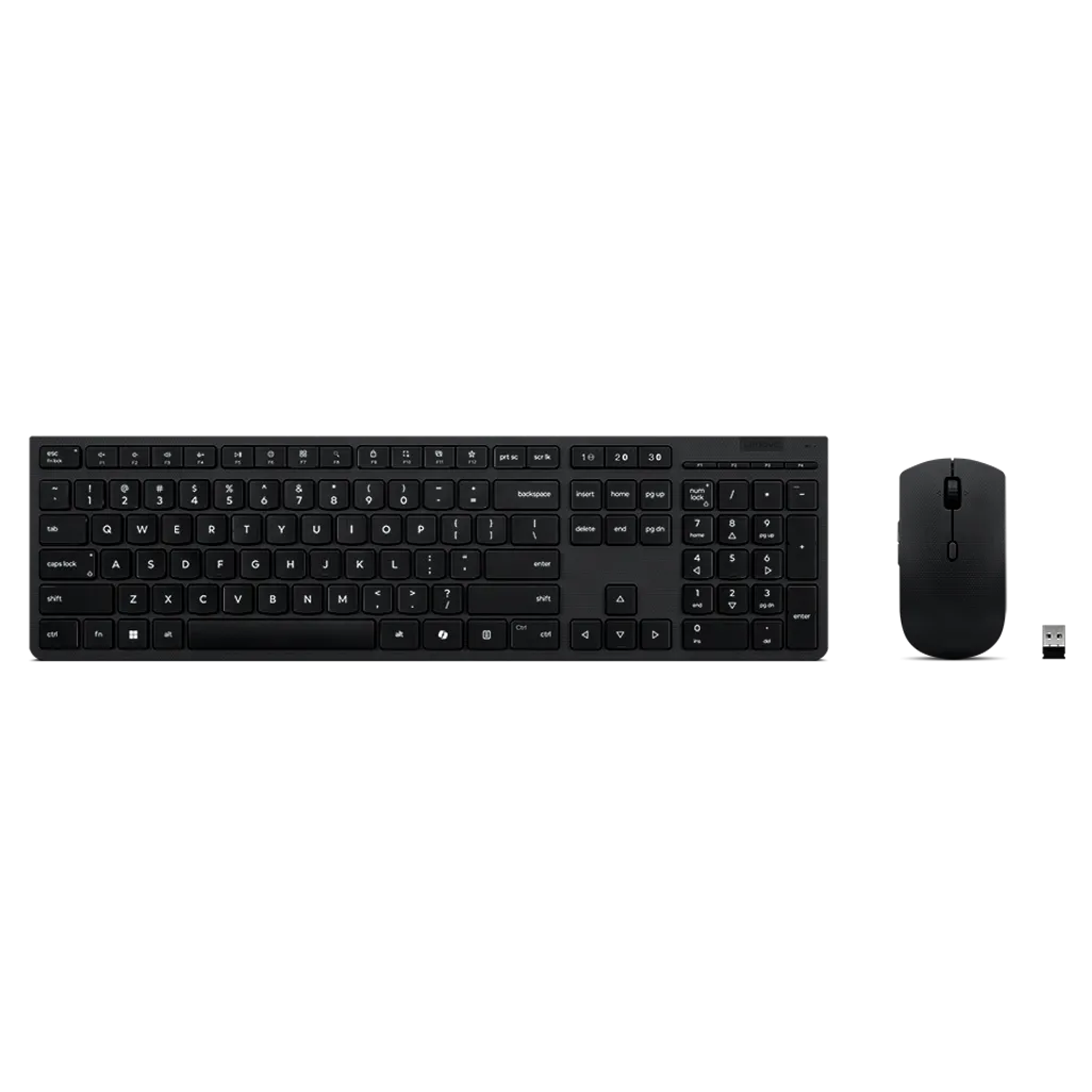 LENOVO Wireless Professional Rechargeable Combo | US English | AES Encryption | 2.4Ghz Unified do...