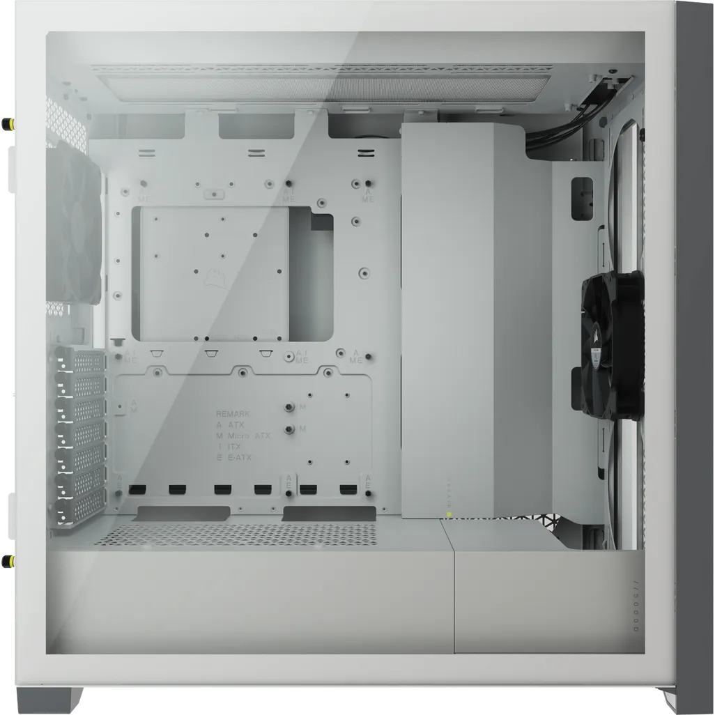 5000D Airflow Tempered Glass Mid-Tower; White - 4x3.5''; 2x2.5''; Up to 360mm Liquid Coolers - AT...