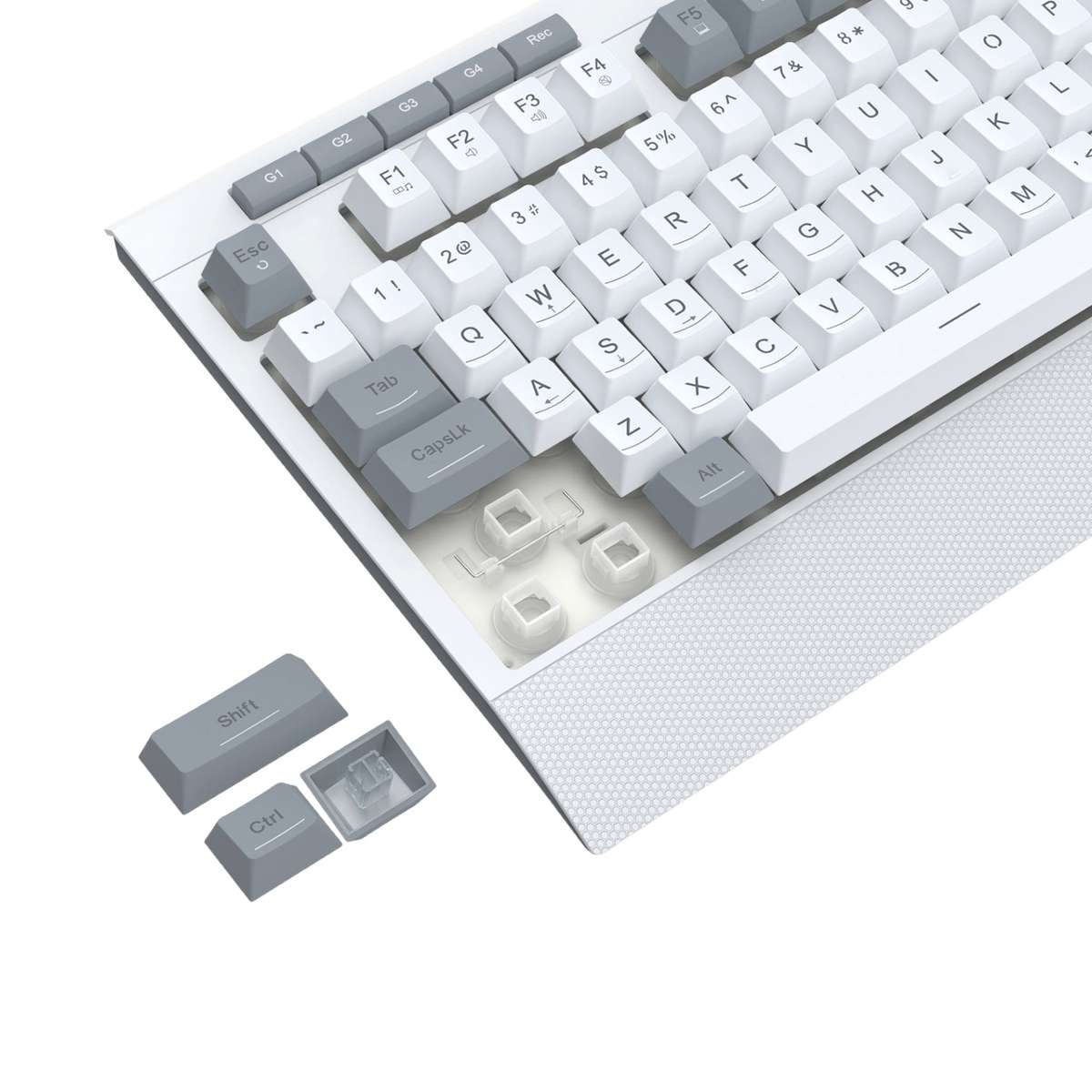 Redragon S151 Wired RGB Gaming Keyboard and Mouse Combo - White and Grey