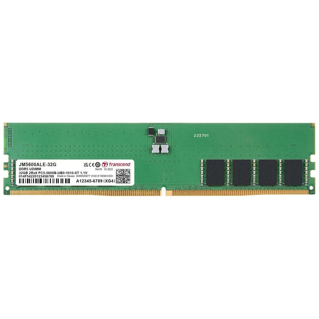 TRANSCEND JET MEMORY 32GB DDR5-5600 Unbuffered Long-DIMM 2RX8 CL46  (2Gx8)x16
