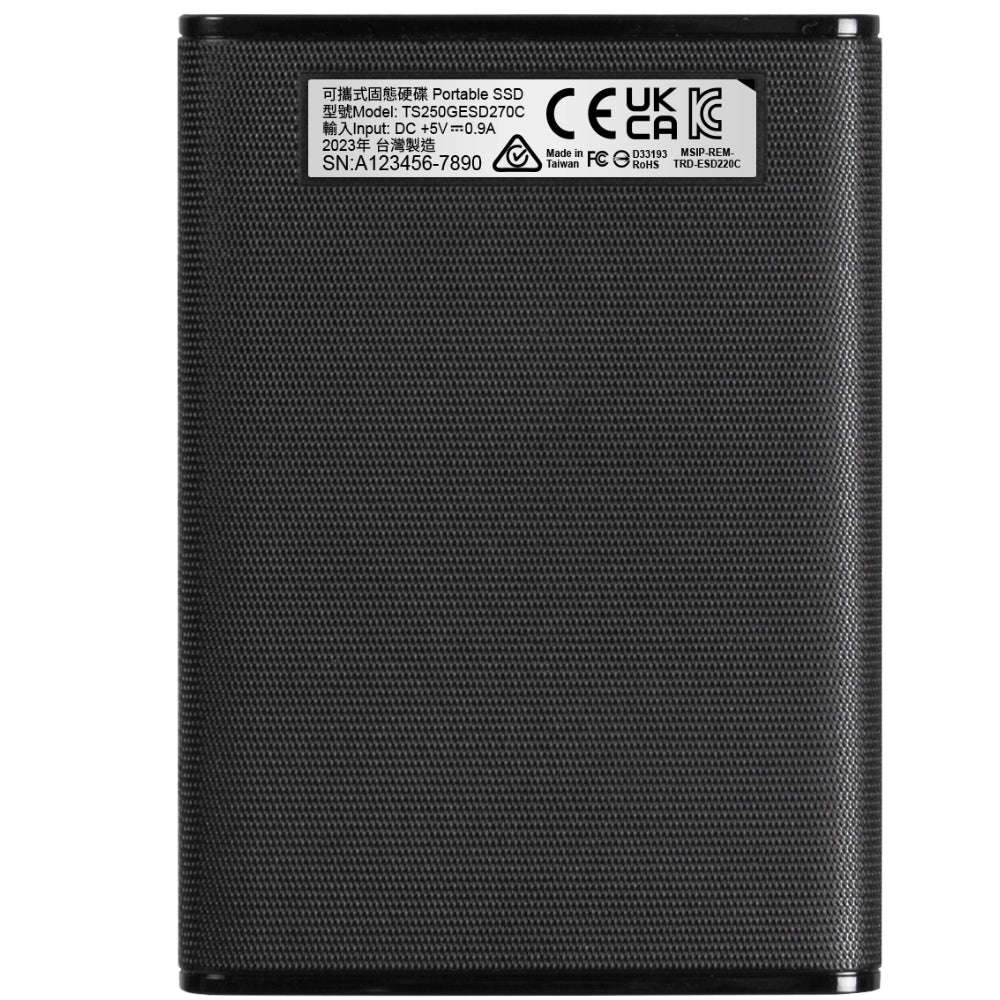 TRANSCEND 250GB ESD270C USB3.1/TYPE-C OTG PORTABLE SSD