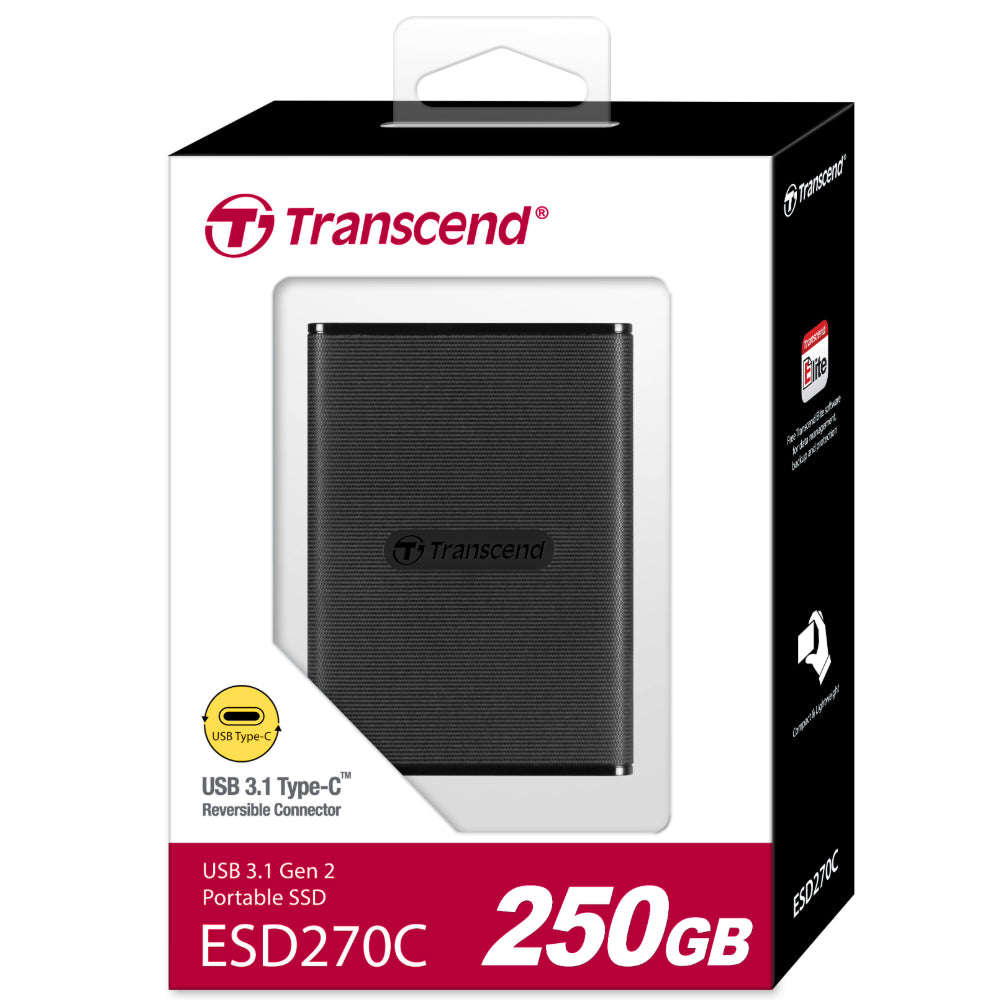 TRANSCEND 250GB ESD270C USB3.1/TYPE-C OTG PORTABLE SSD